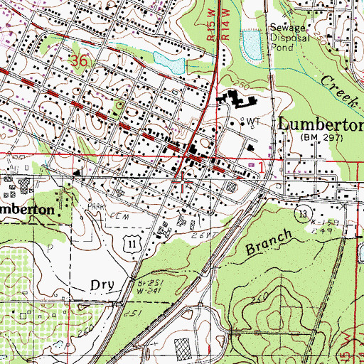 Topographic Map of First Baptist Church, MS