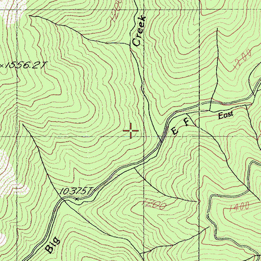 Topographic Map of East Fork Big Creek, CA
