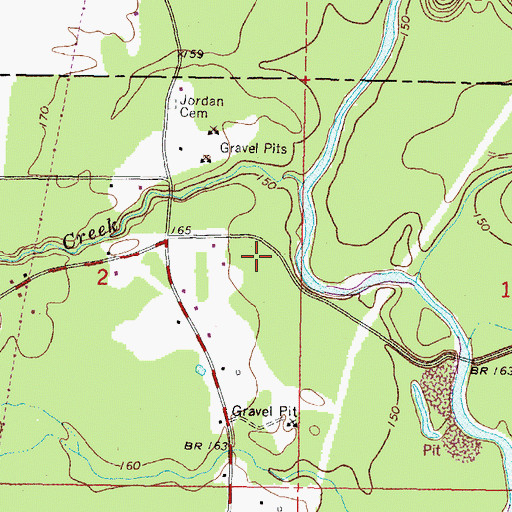 Topographic Map of Vision Baptist Church, MS