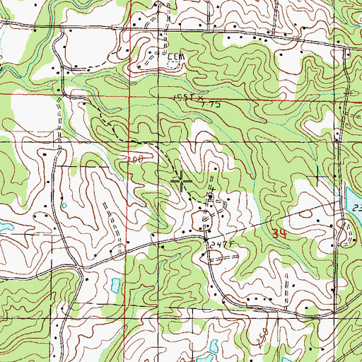 Topographic Map of Glorious Church, MS