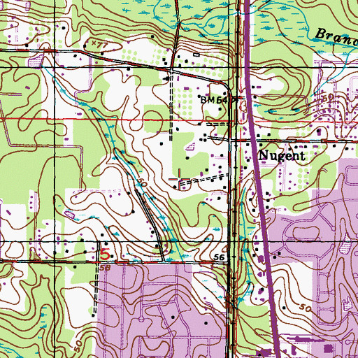 Topographic Map of Smallwood Mobile Home Park, MS