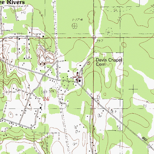 Topographic Map of New Jerusalem Church of God in Christ, MS