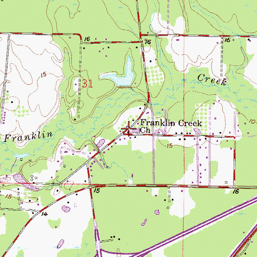 Topographic Map of New Vision Church of God, MS