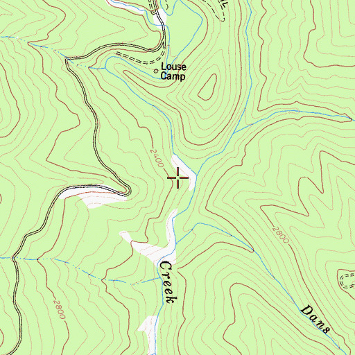 Topographic Map of East Fork Bluff Creek, CA