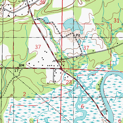 Topographic Map of Bible Fellowship Church, MS