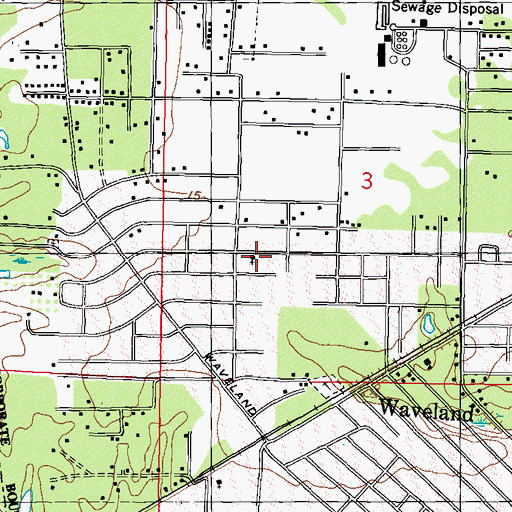 Topographic Map of Mount Chapel Baptist Church, MS