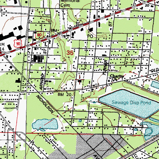 Topographic Map of Word of Faith Christian Fellowship Church, MS