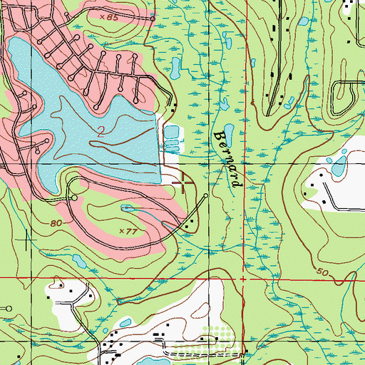 Topographic Map of Windance Country Club, MS