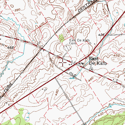 Topographic Map of Hermon - Dekalb Central School, NY