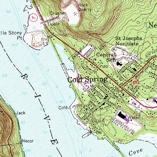 Topographic Map of Cold Spring Wastewater Treatment Plant, NY