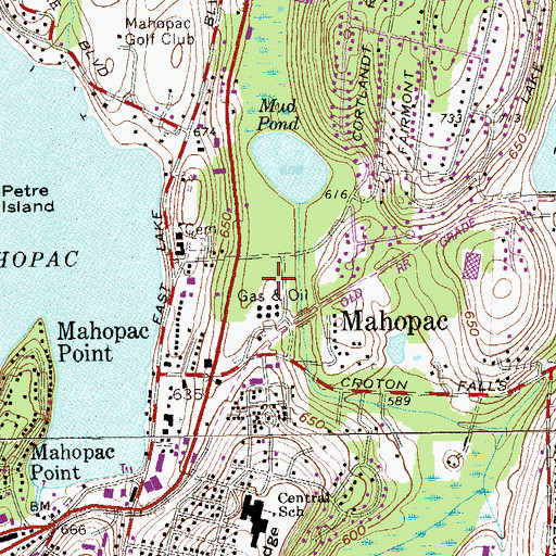 Topographic Map of Mahopac Village Sewage Treatment Plant, NY