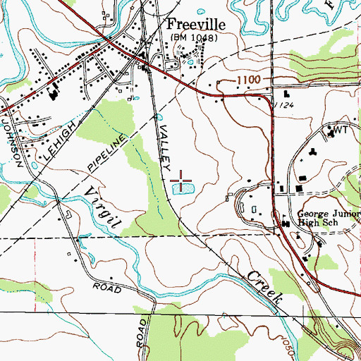 Topographic Map of Freeville Village Wastewater Treatment Plant, NY