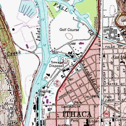 Topographic Map of Ithaca Area WastewaterTreatment Facility, NY