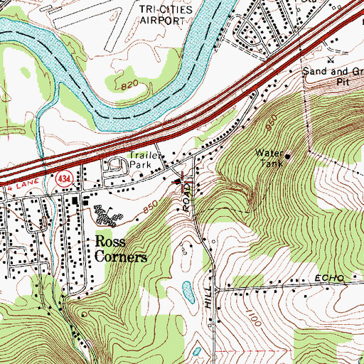 Topographic Map of Ross Corners Christian Academy, NY