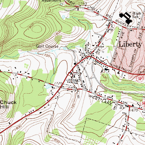 Topographic Map of Light and Life Christian School, NY