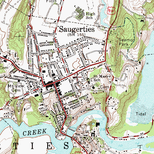 Topographic Map of Cahill School, NY