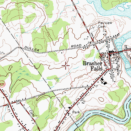 Topographic Map of Brasher Falls Sewer District 1 Sewage Treatment Plant, NY