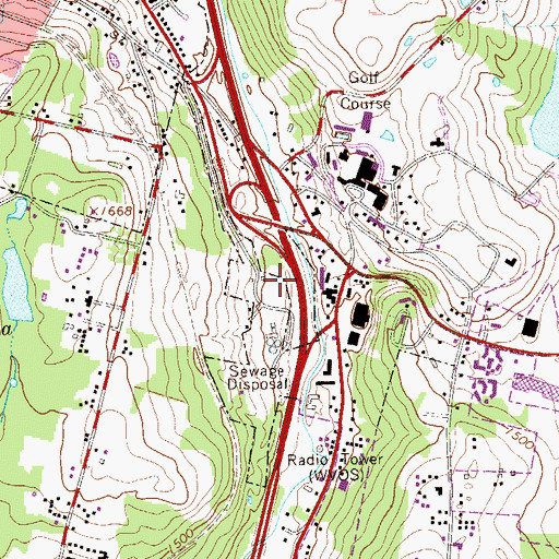 Topographic Map of Liberty Wastewater Treatment Facility, NY