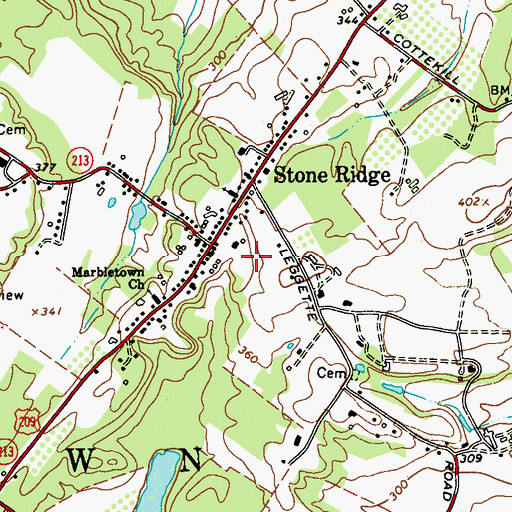 Topographic Map of High Meadow School, NY