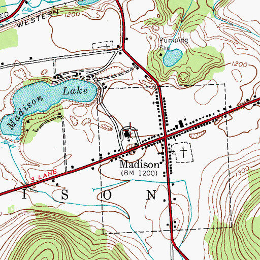 Topographic Map of Madison Central School, NY