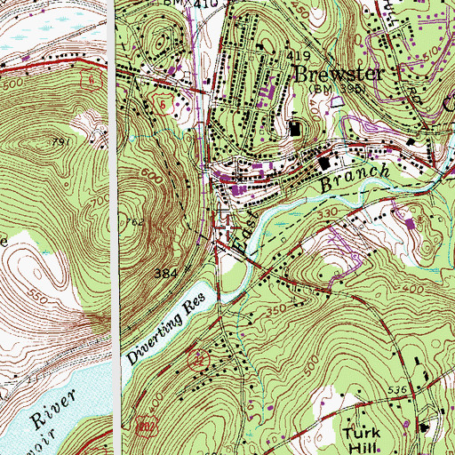 Topographic Map of Brewster Village Wastewater Treatment Plant, NY