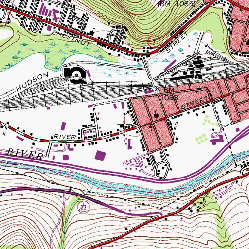 Topographic Map of Oneonta Community Christian School, NY