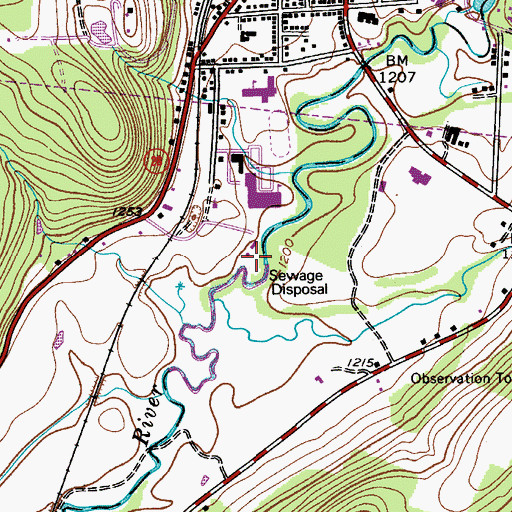 Topographic Map of Cooperstown Village Sewage Treatment Plant, NY