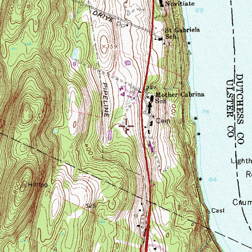 Topographic Map of West Park School, NY