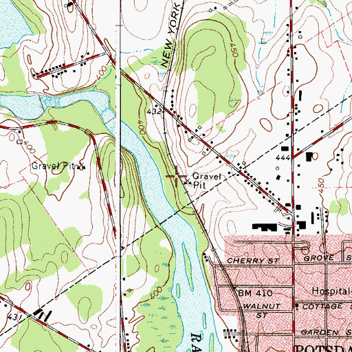 Topographic Map of Potsdam Village Water Pollution Control Plant, NY