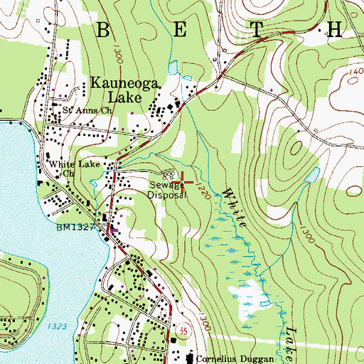 Topographic Map of Kauneonga Lake Sewage Treatment Plant, NY