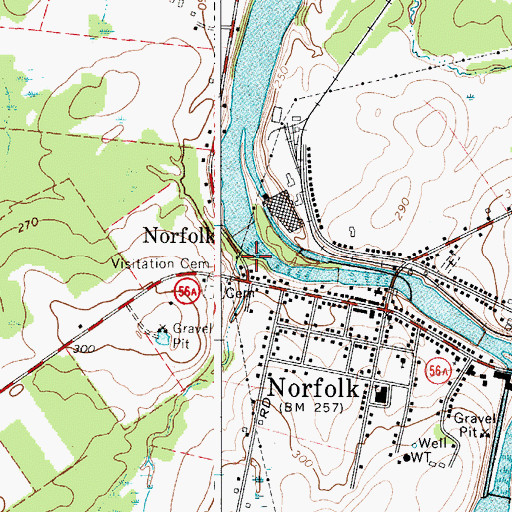 Topographic Map of Norfolk Town Sewage District 1 Wastewater Treatment Facility, NY