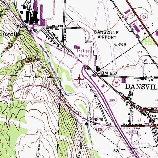 Topographic Map of Dansville Wastewater Treatment Plant, NY