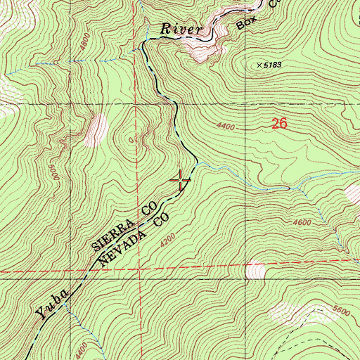 Topographic Map of East Fork Creek, CA