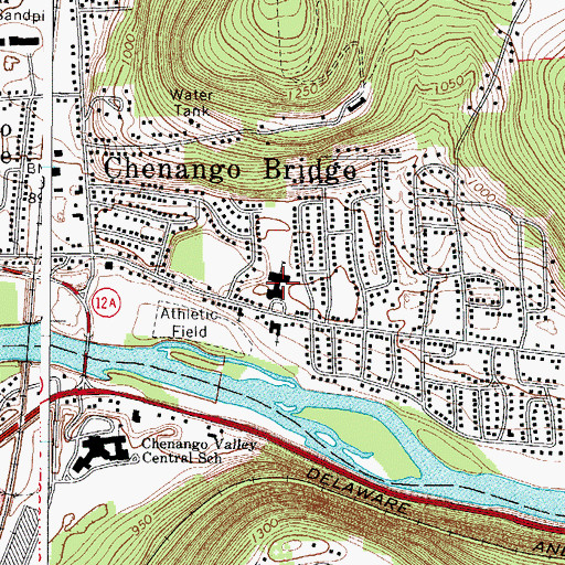 Topographic Map of Chenango Bridge Elementary School, NY