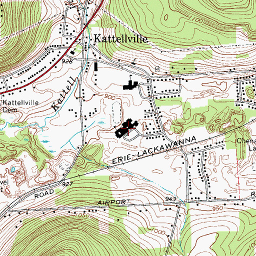 Topographic Map of Chenango Forks High School, NY
