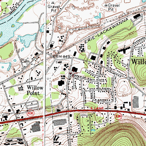Topographic Map of Bethel Baptist Church, NY
