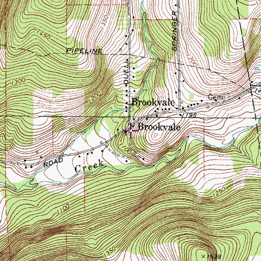 Topographic Map of Brookvale United Methodist Church, NY