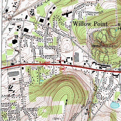 Topographic Map of Calvary United Methodist Church, NY