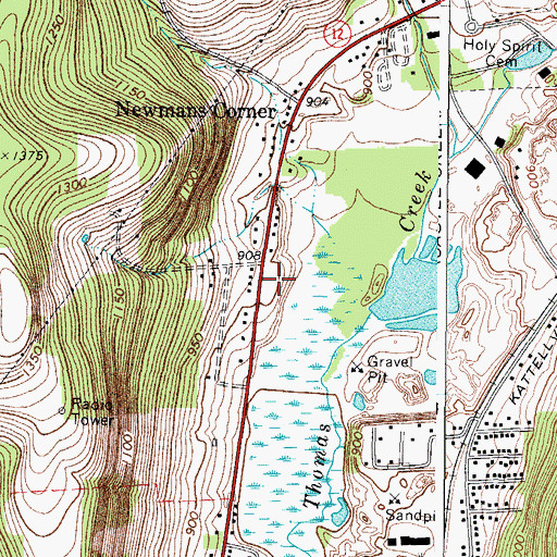 Topographic Map of Central Baptist Church, NY