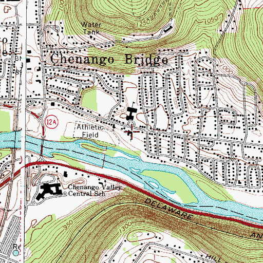 Topographic Map of Chenango Bridge United Methodist Church, NY