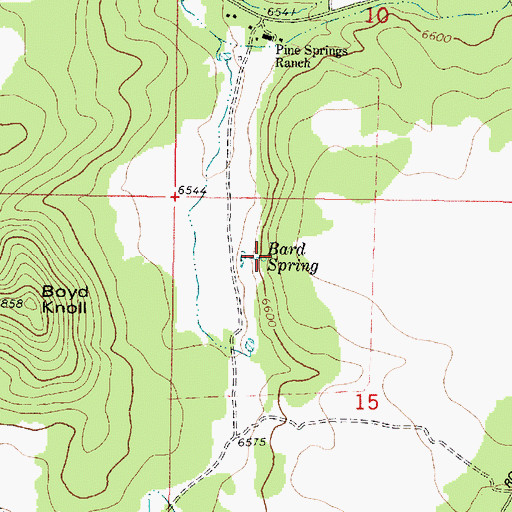 Topographic Map of Bard Spring, AZ