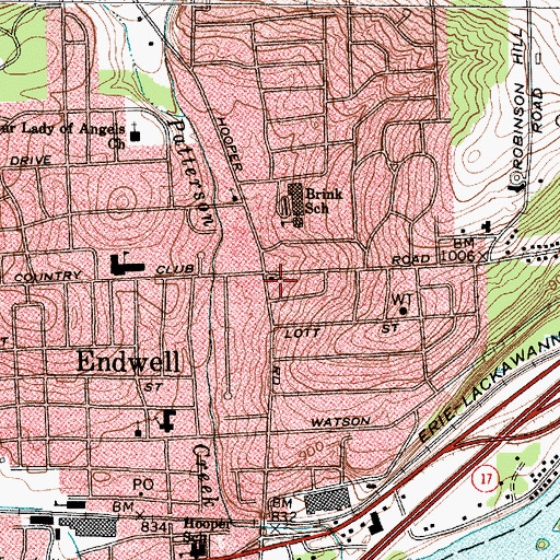 Topographic Map of Church of Christ, NY