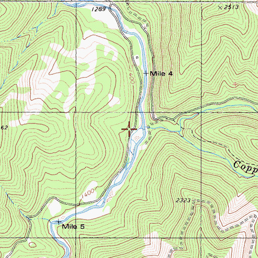 Topographic Map of East Fork Elk Creek, CA