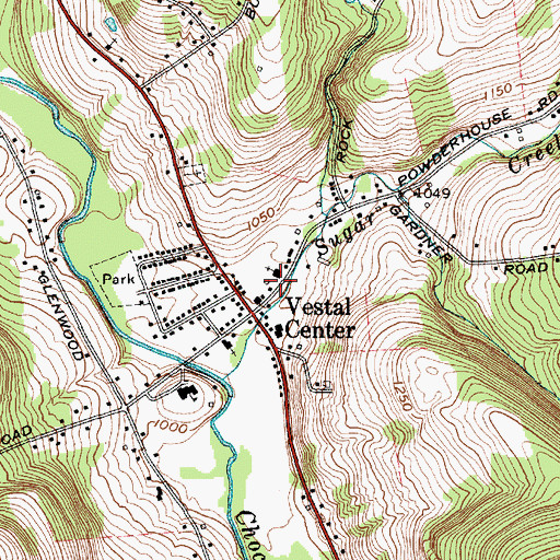 Topographic Map of First Baptist Church of Vestal, NY