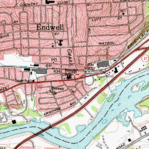 Topographic Map of House of Bread Fellowship Church, NY