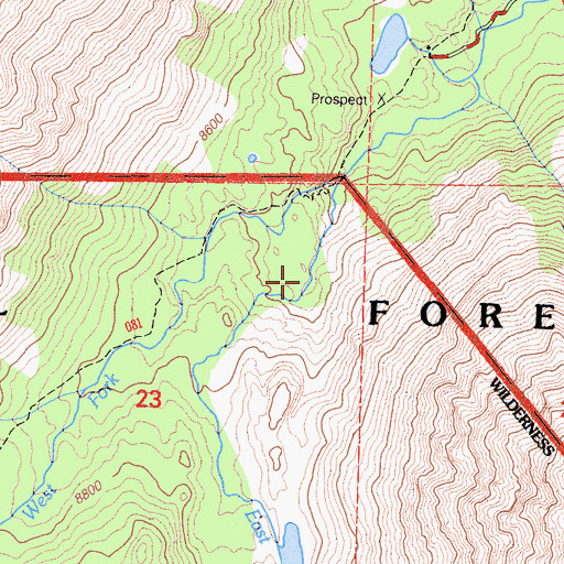 Topographic Map of East Fork Green Creek, CA