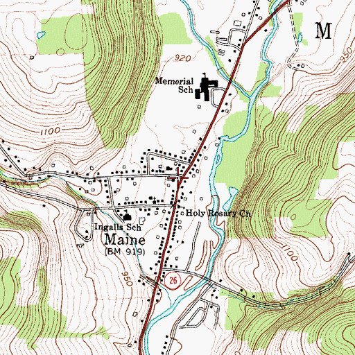 Topographic Map of Maine Federated Church, NY