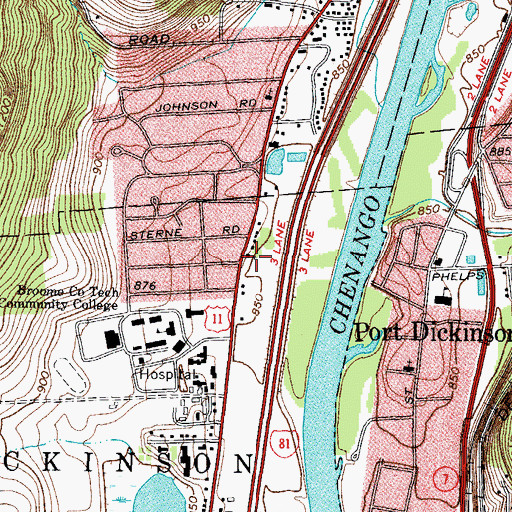 Topographic Map of Nimmonsburg United Methodist Church, NY