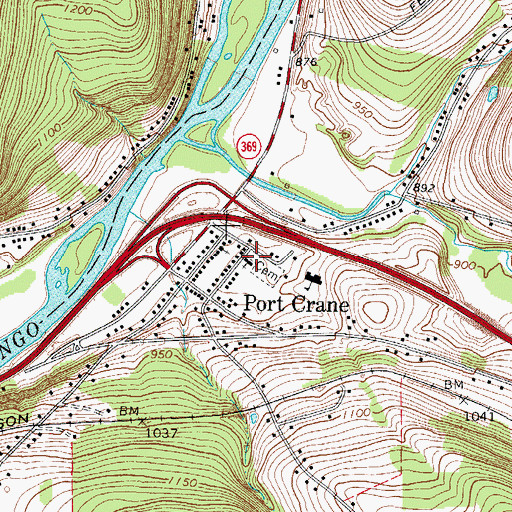 Topographic Map of Port Crane United Methodist Church, NY