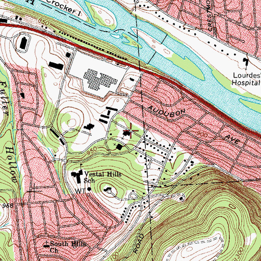 Topographic Map of Saint Vincent de Paul Church, NY